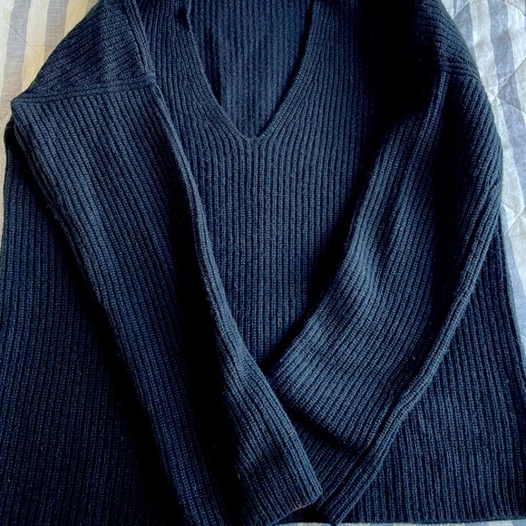 Black La Ligne Toujours V-Neck Sweater - XS - Picture 3 of 3